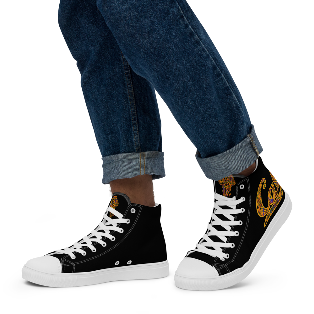 Cal Kente Men’s high top canvas shoes