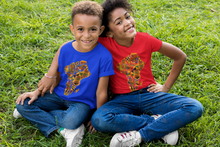 Load image into Gallery viewer, M&#39;Powered Kente Youth Short Sleeve T-Shirt
