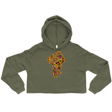 Load image into Gallery viewer, M&#39;Powered Kente Women&#39;s Crop Hoodie
